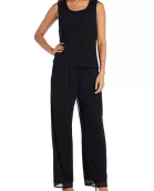 R&M Richards Scoop Neck Glitter ITY and Matte Duster Pants Set (Three Piece)