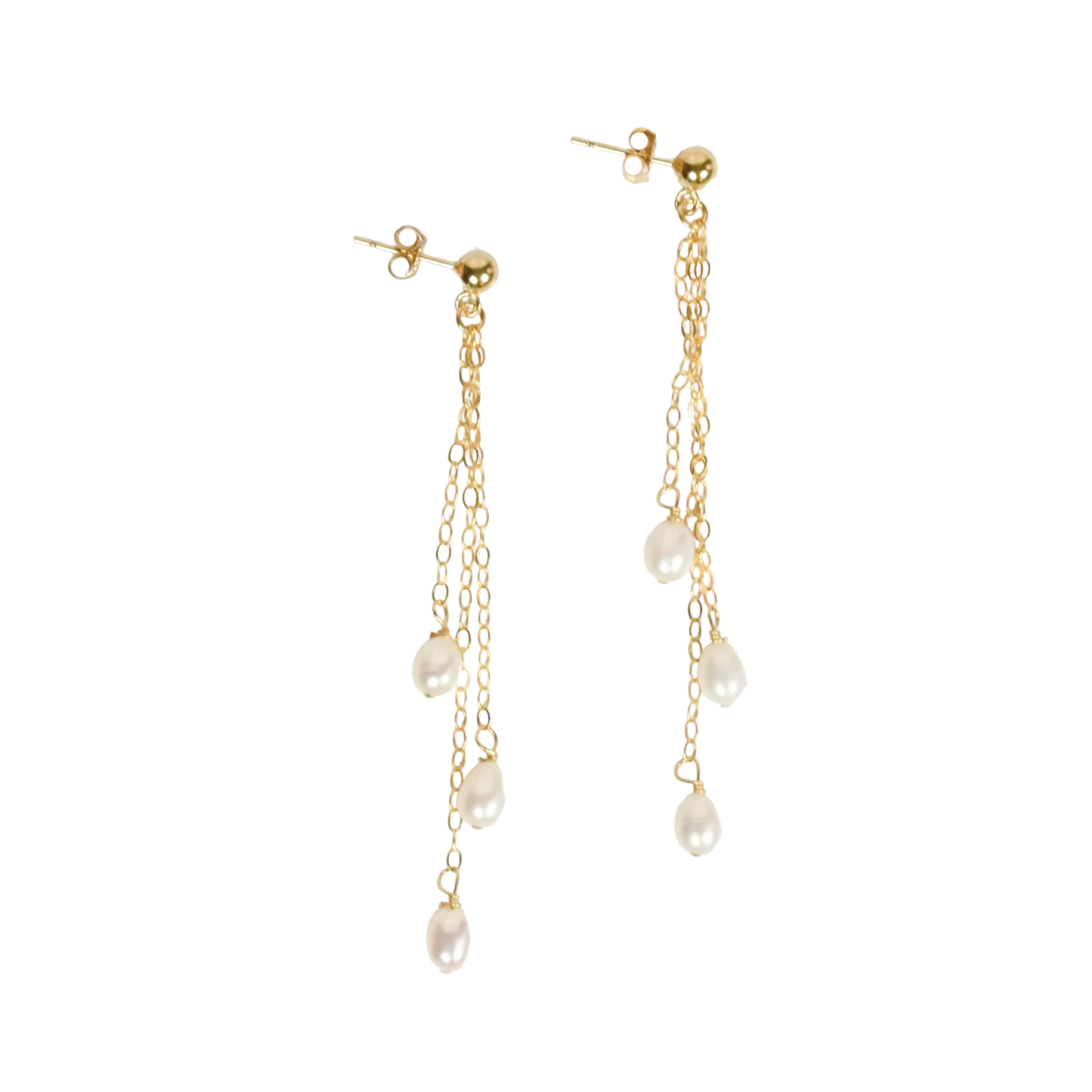 Pearl Chain Drop Earrings