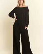 ONE SHOULDER TERRY JUMPSUIT