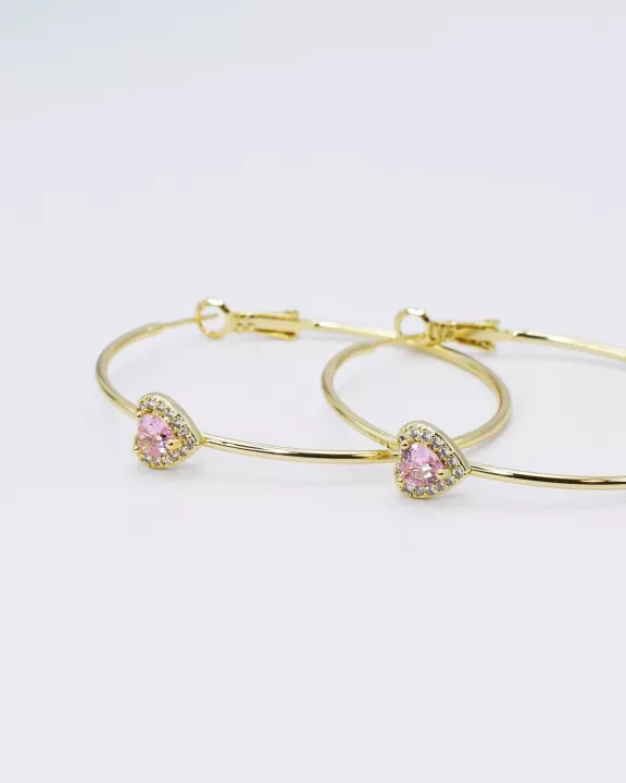 1 Radiance Pink Heart Hoop C24