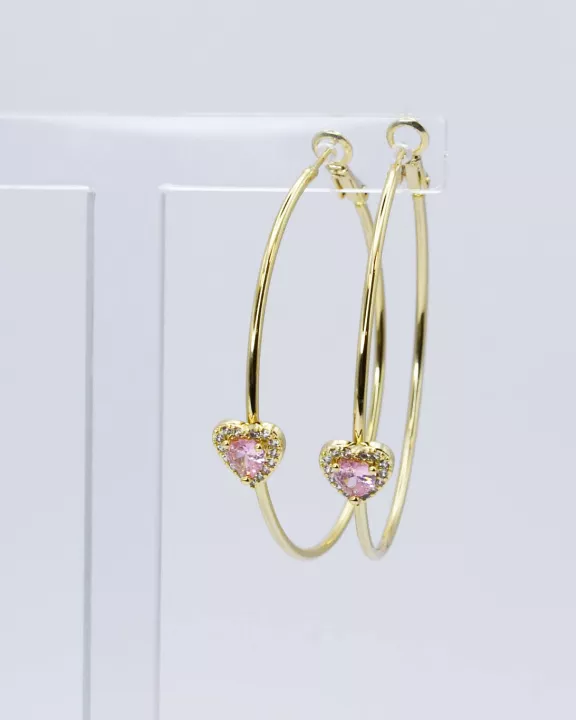 1 Radiance Pink Heart Hoop C24