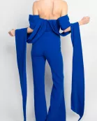 Jovani off the shoulder scuba crepe jumpsuit