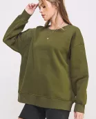 LONG SLEEVE SOLID ROUND NECK OVERSIZED SWEATSHIRT