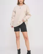 LONG SLEEVE SOLID ROUND NECK OVERSIZED SWEATSHIRT