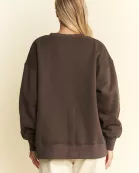 PLUS SIZE LONG SLEEVE SOLID ROUND NECK OVERSIZED SWEATSHIRT