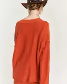 PLUS SIZE V-NECK OVERSIZED SWEATER