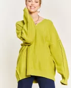 PLUS SIZE V-NECK OVERSIZED SWEATER