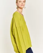 PLUS SIZE V-NECK OVERSIZED SWEATER