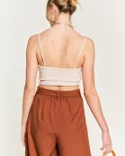 WOOD RING WIDE-LEG PANTS