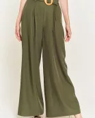 WOOD RING WIDE-LEG PANTS