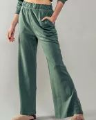 mineral washed elastic waist wide leg sweatpants