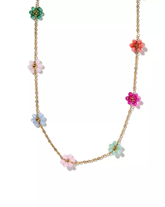 Necklace - Gracie Flower Multi Color