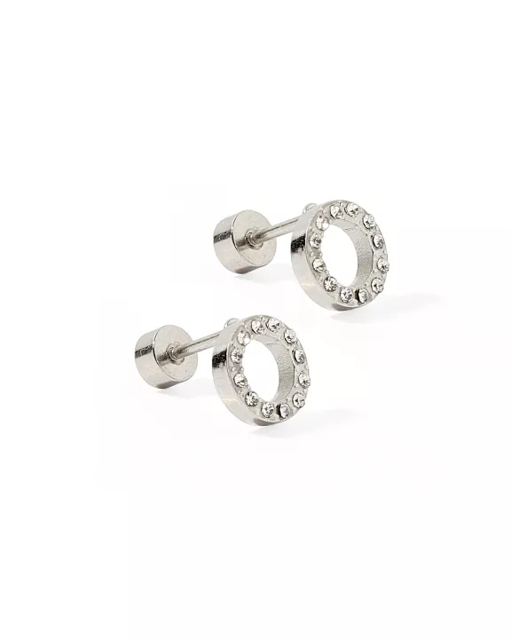 Screwback Stud Earrings - Lainey Silver