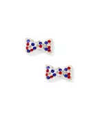 Screwback Stud Earrings - Frances Bow Red, White & Blue