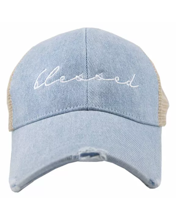 Blessed (Cursive) Wholesale Denim Trucker Hat