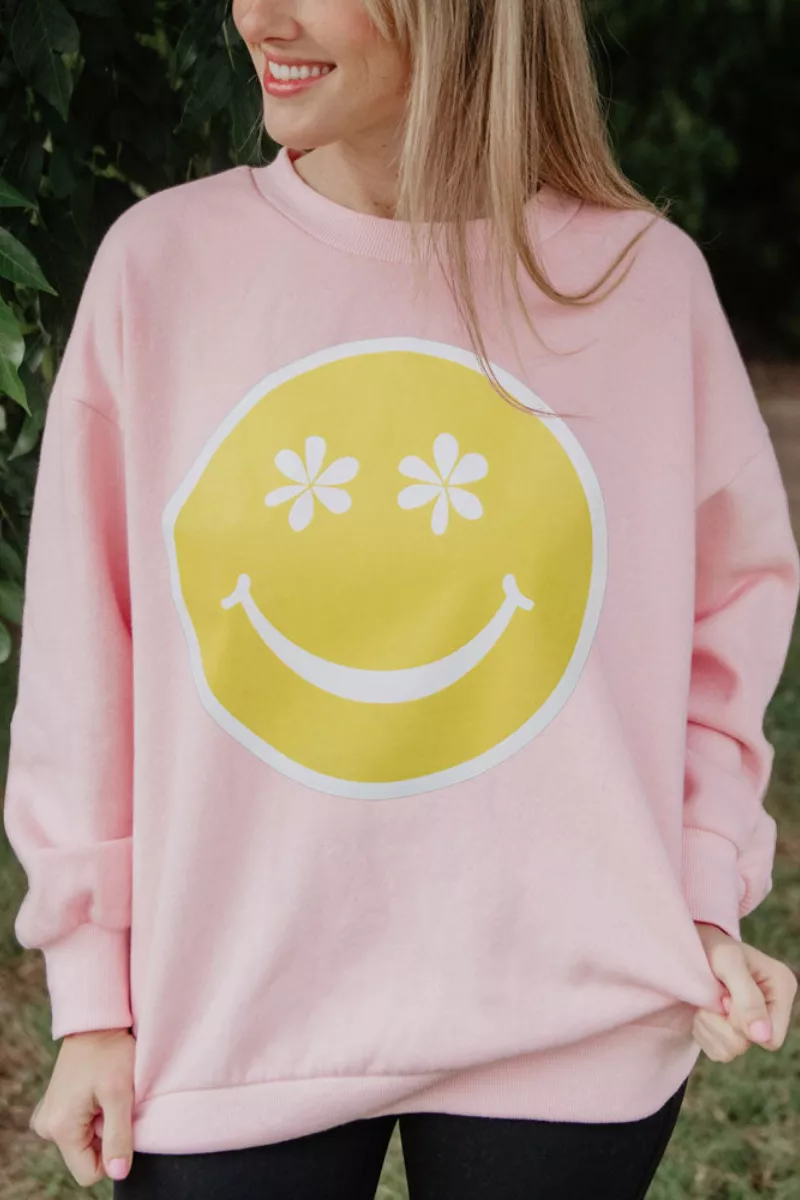 Daisy Eyes Happy Face Wholesale Sweatshirt