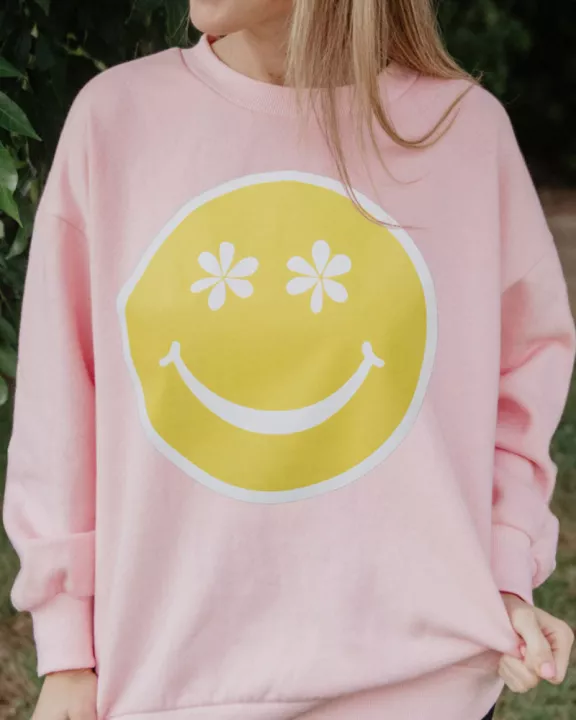 Daisy Eyes Happy Face Wholesale Sweatshirt