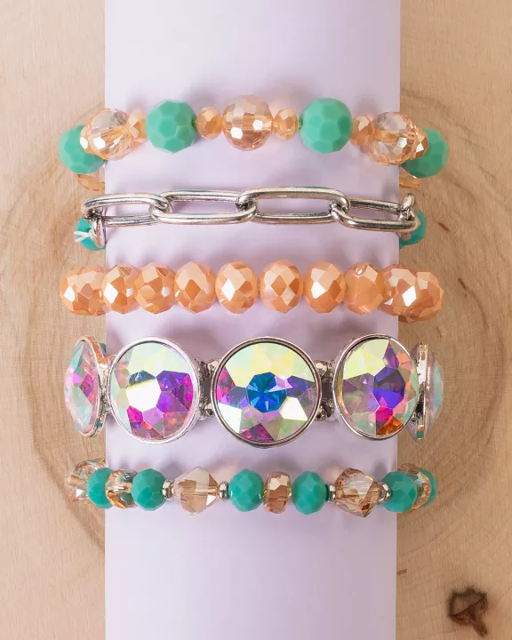 1437 - Crystal Stacked Bracelets