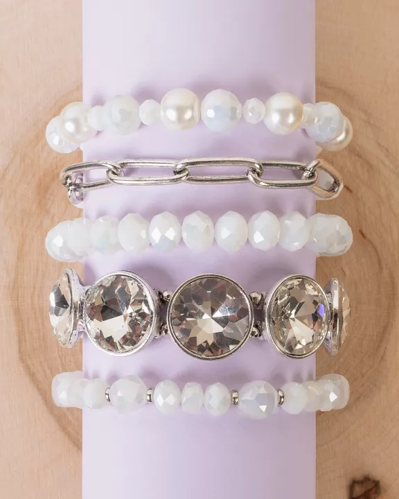 1437 - Crystal Stacked Bracelets