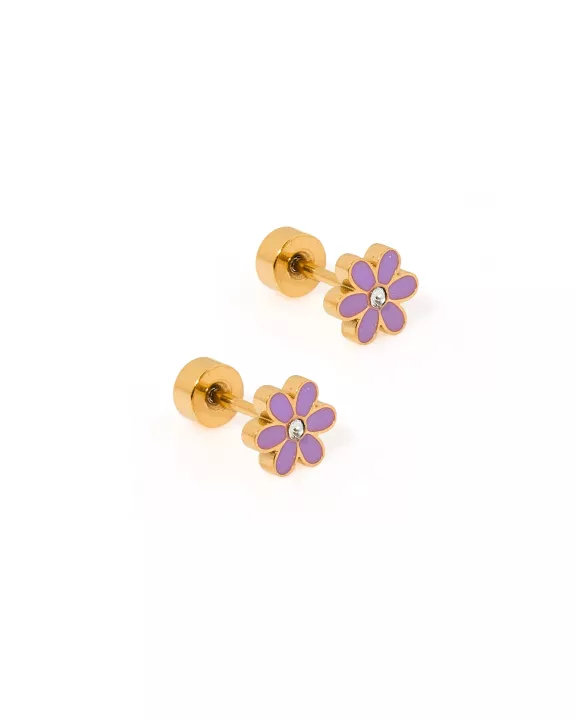 Screwback Stud Earrings - Alli Purple