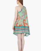 Set of 6 Emerald Buta one shoulder Dress (S,M,L)