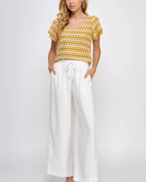 TP-9928-6 WIDE LEG PANT CREAM
