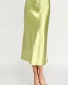 RS-9602-6 SATIN MIDI SKIRT MOSS