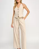 RV-3984-6 TAILORED VEST OATMEAL