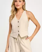 RV-3984-6 TAILORED VEST OATMEAL