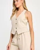 RV-3984-6 TAILORED VEST OATMEAL