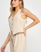 RV-3984-6 TAILORED VEST OATMEAL