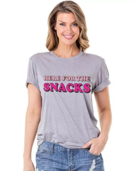 Here For The Snacks Wholesale Graphic Print T-Shirt