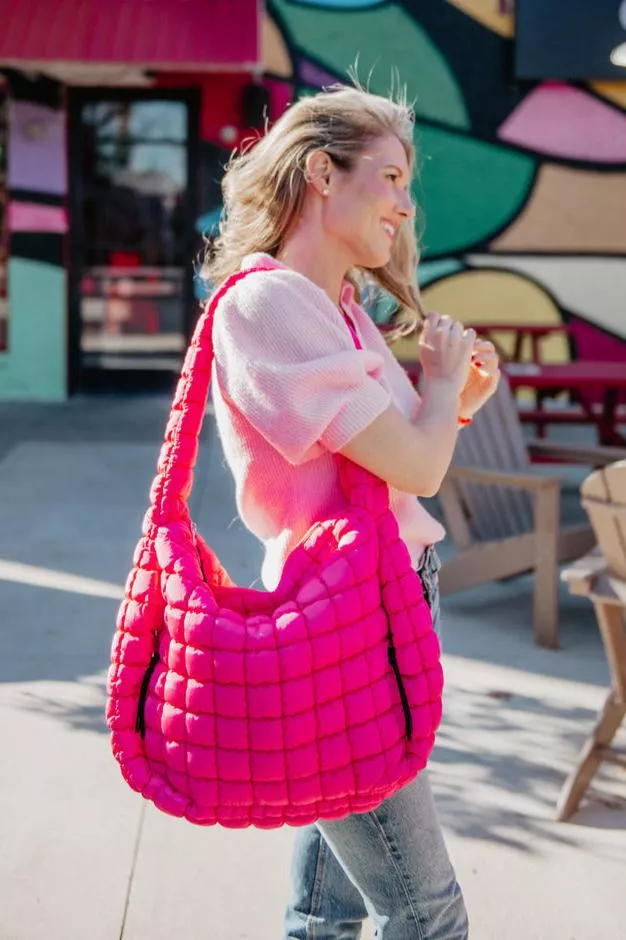 Hot Pink Wholesale Hobo Tote Bag