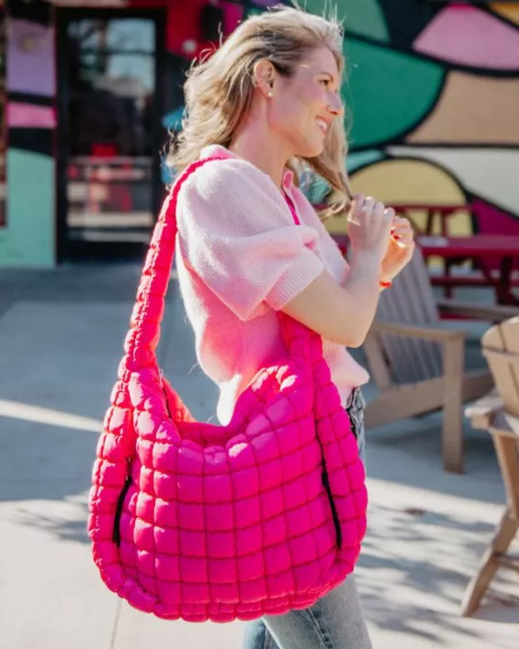Hot Pink Wholesale Hobo Tote Bag