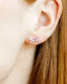 Screwback Stud Earrings - Frances Bow Red, White & Blue