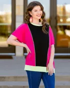 50056 - Color Block Half Sleeve Top