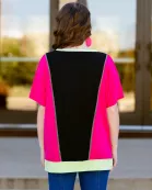 50056 - Color Block Half Sleeve Top
