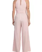 Julia Jordan Twist Halter Neck Cutaway Shoulders Pocketed Wide Leg Jumpsuit