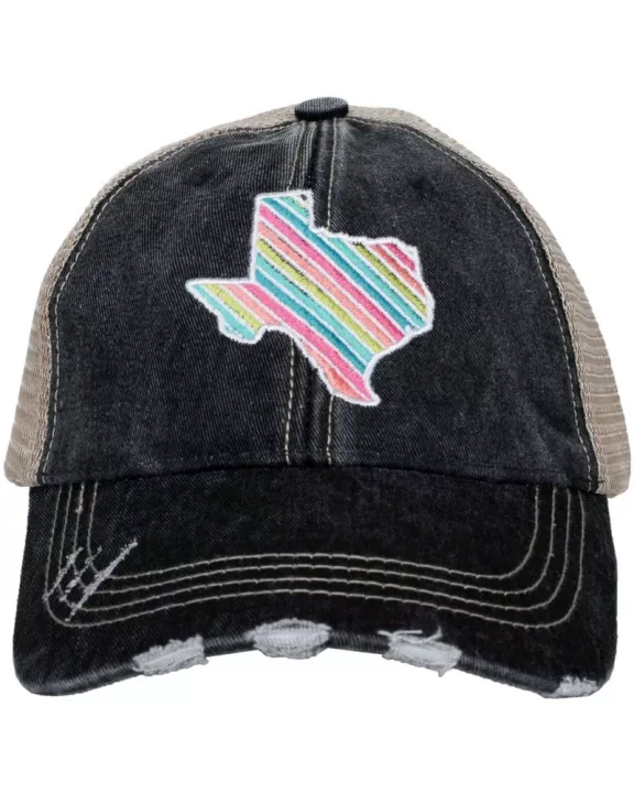 Texas Shape Rainbow Striped Wholesale Trucker Hats