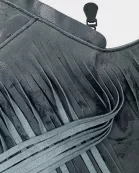 Glam Black Fringe Leather Sash Bag