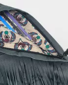 Glam Black Fringe Leather Sash Bag