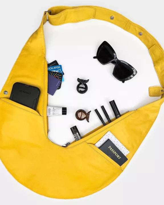 Limoncello Leather Sash Bag