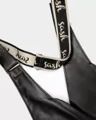 Black/Tan Sash Logo Strap