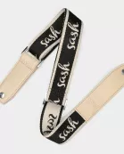 Black/Tan Sash Logo Strap