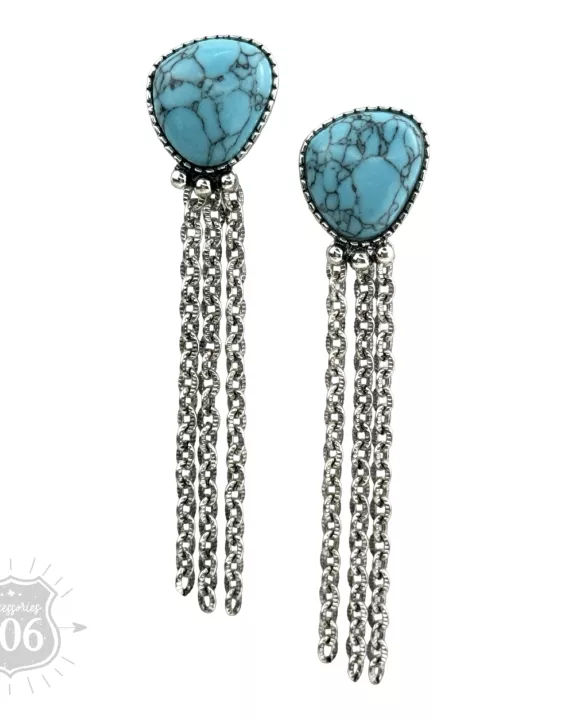 Western chain fringe earring