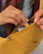 Turmeric Leather Sash Bag