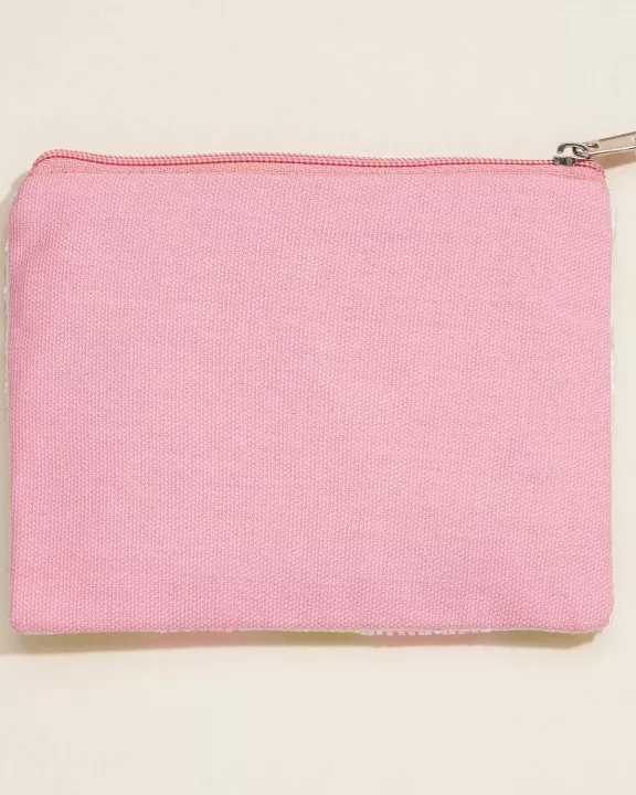 Beaded Golf Themed Zip Pouch – Argyle Pattern Clutch