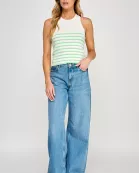 RT-4031-6 STRIPED KNIT TANK TOP MINT
