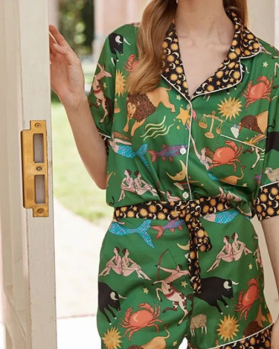 Printed two piece pajama set