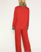 Textured Satin Holiday Pajama Set